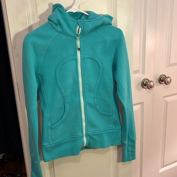 Lululemon turquoise fleece scuba full zip hoodie - Picture 2 of 10